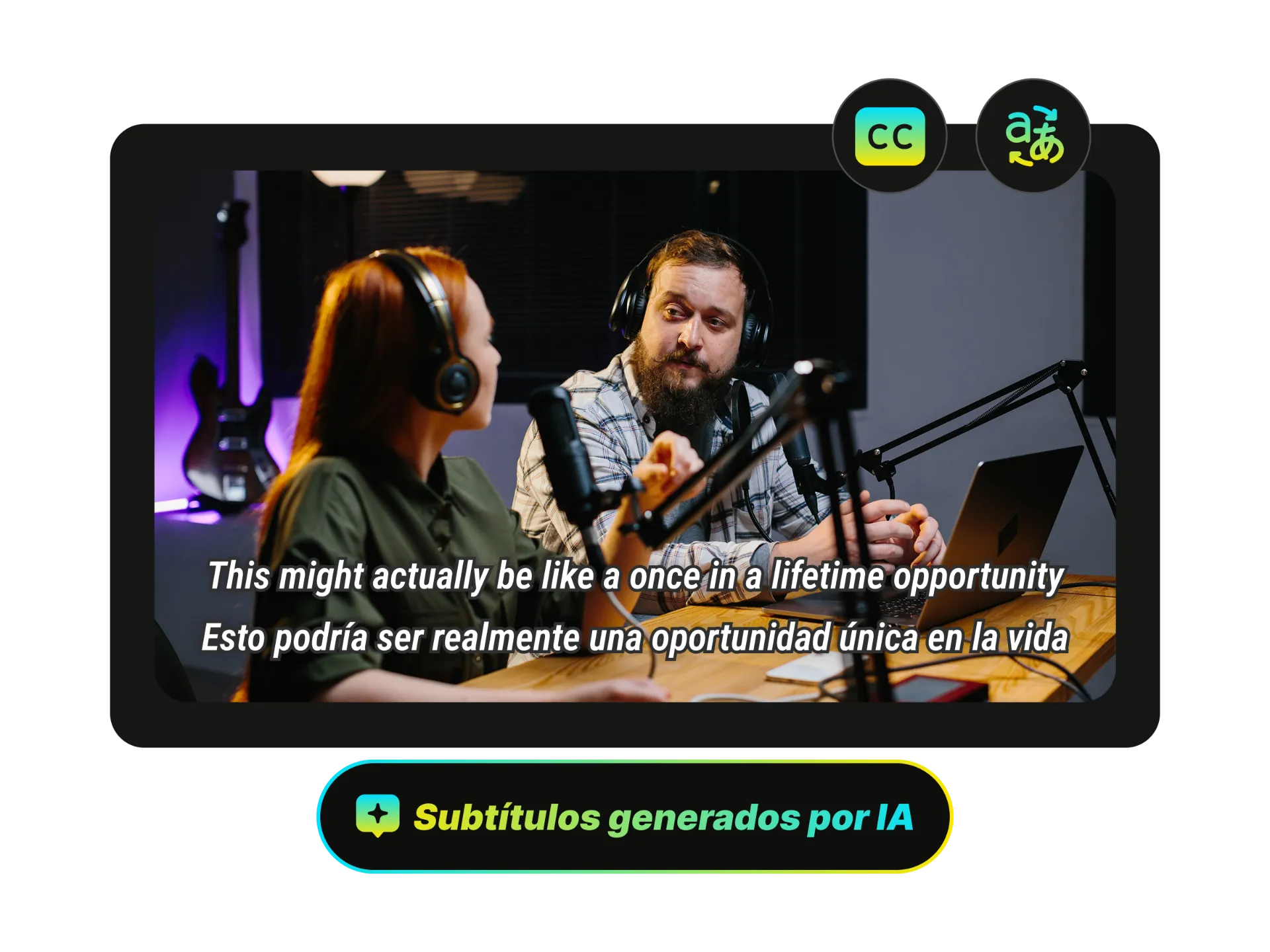 Video de clase en línea con subtítulos claros y fáciles de leer en la parte inferior